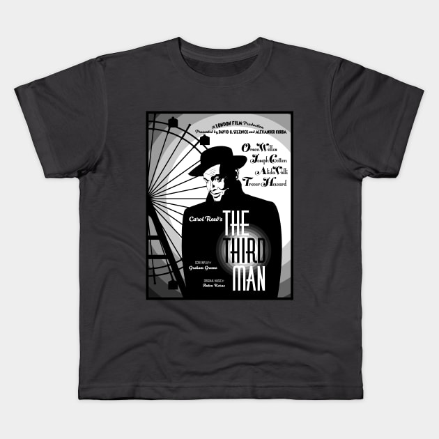 The Third Man Poster (V1) (Orson Welles) Kids T-Shirt by PlaidDesign